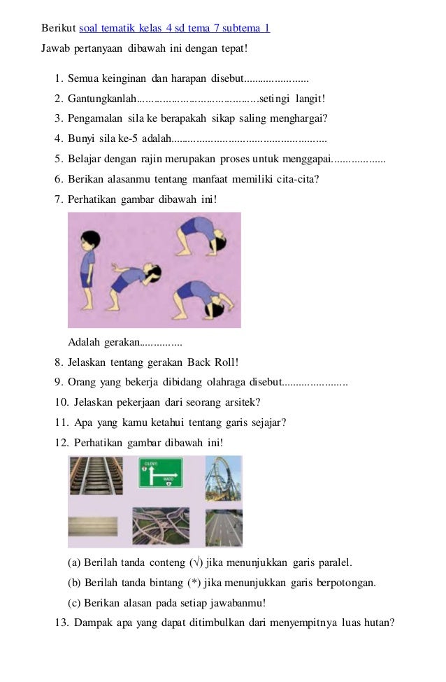 Download Soal Tematik Kelas 1 Sd - groupgenerous